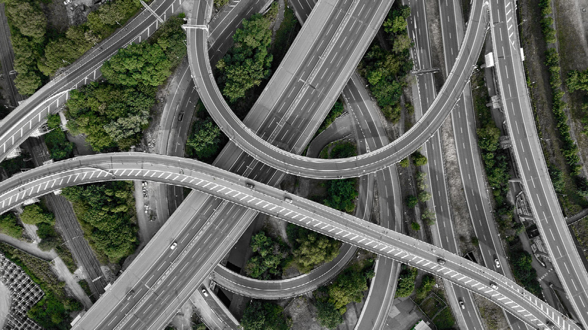 Highway interchange background